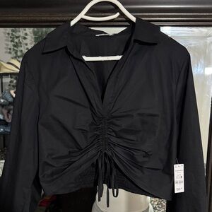 Ardene Black Ruched Blouse